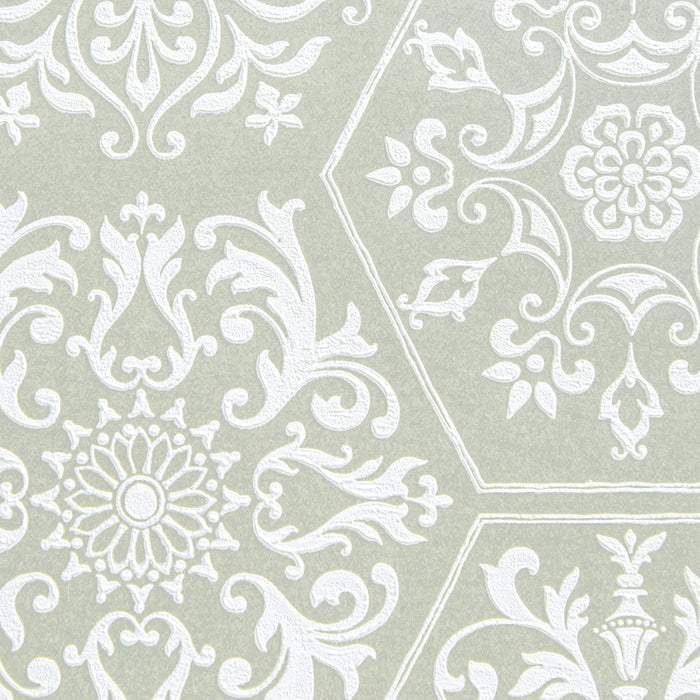Maya Romanoff Serigraph Brocade Engraved Gray Wallpaper MR-SPB-1033