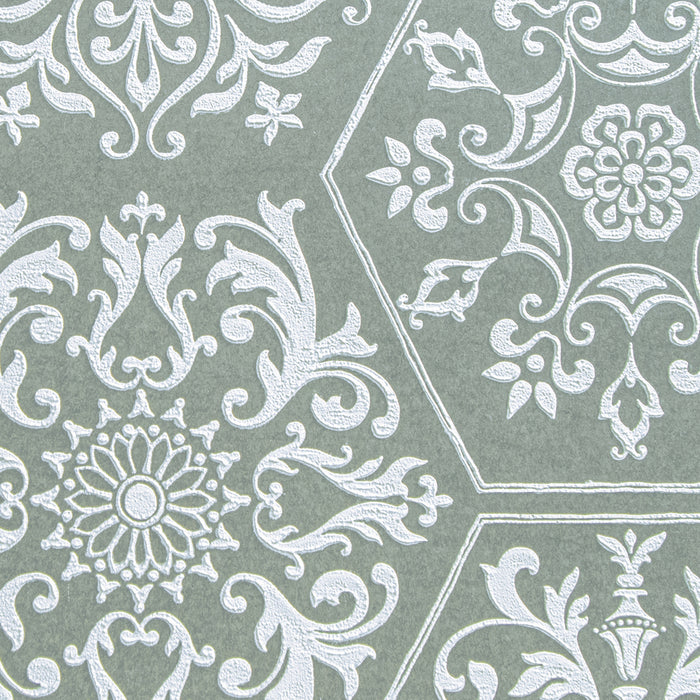 Maya Romanoff Serigraph Brocade Embellished Blue Wallpaper MR-SPB-1506