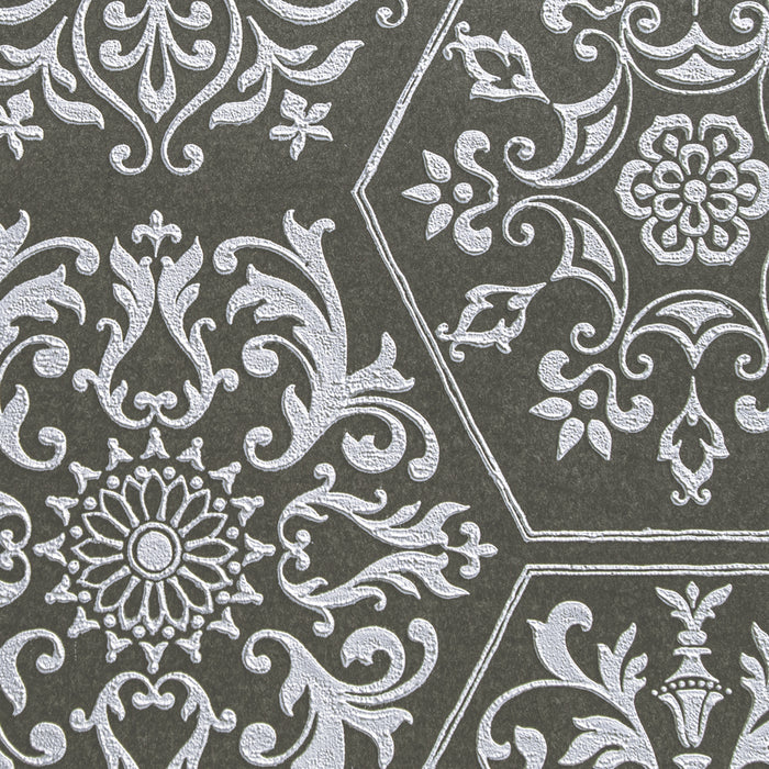 Maya Romanoff Serigraph Brocade Sculpted Slate Wallpaper MR-SPB-1X02