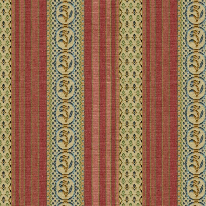 Brunschwig & Fils Rayure Fleurette Begonia Fabric BR-89354.129.0