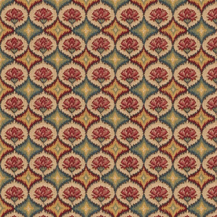 Brunschwig & Fils Fabienne Woven Tapestry Red Blue Fabric BR-89438.M12.0