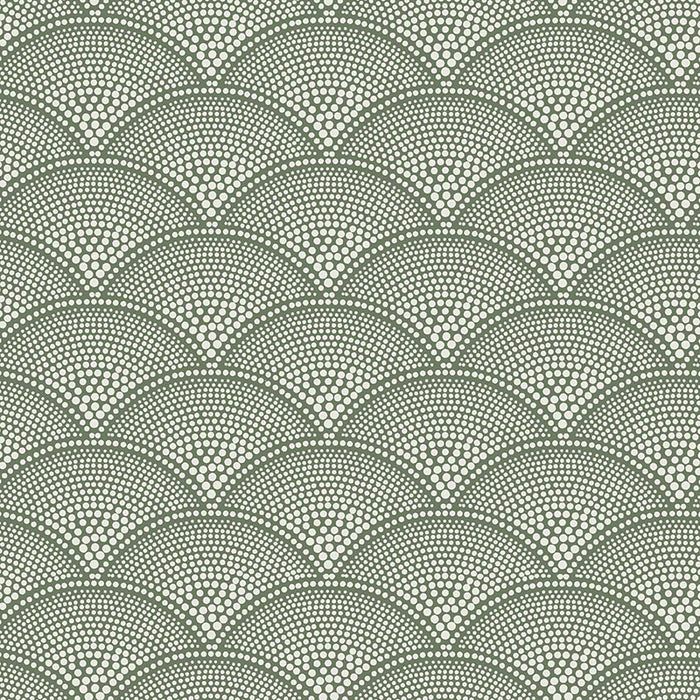 Cole & Son Feather Fan Crm On Olv Fabric F111/8029.CS.0
