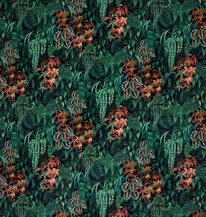 Osborne & Little Green Wall Velvet 1 Fabric F7677-01