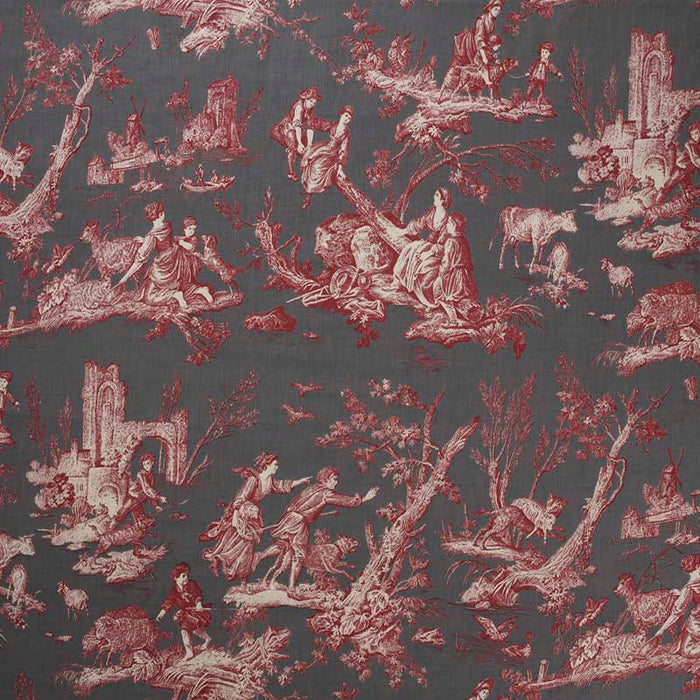 Marvic Textiles La Balancoire Red/charcoal Fabric 6204-13