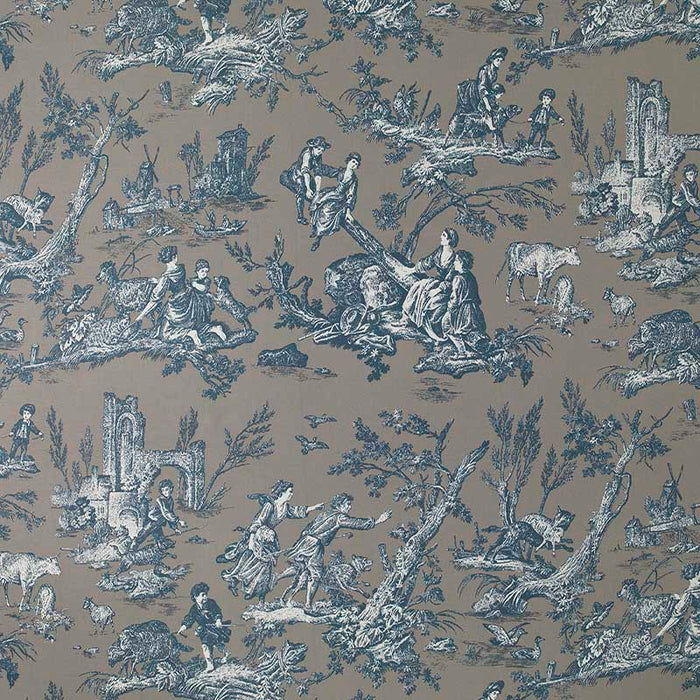 Marvic Textiles La Balancoire Navy/mink Fabric 6204-17