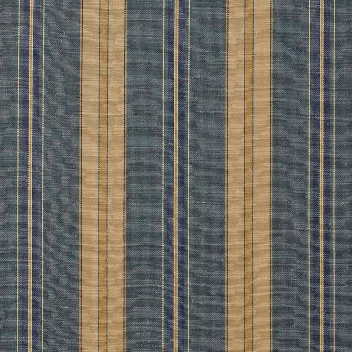 Marvic Textiles Misa Moire Stripe Blue/gold Fabric 4331-19