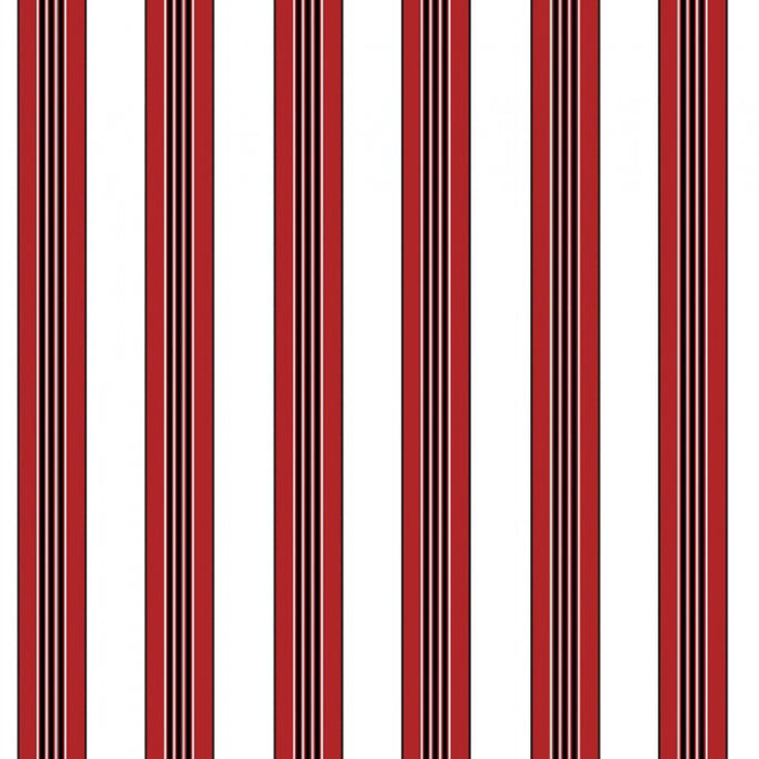 Brunschwig & Fils Rayure Lione Red Wallpaper P8015104.9.0