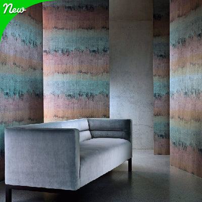 Elegant multi pastel color wallpaper in a modern room