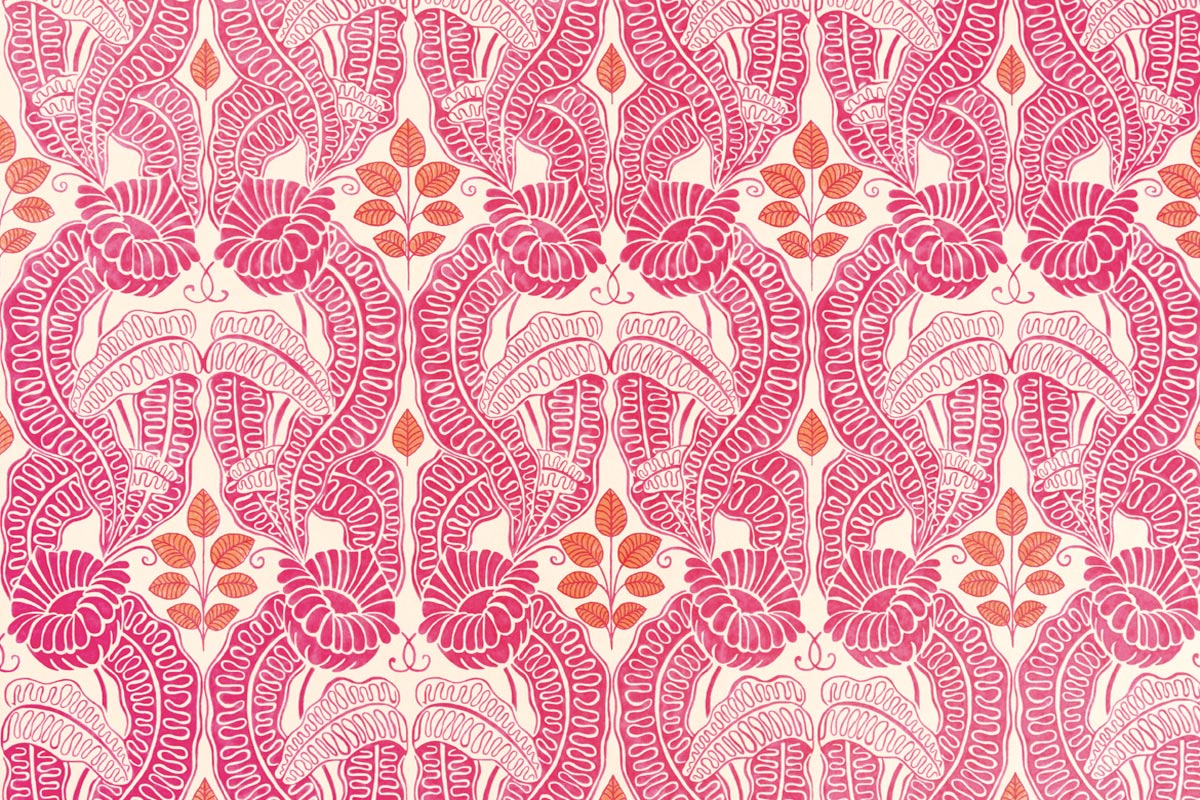 Christopher Farr Belle-De-Nuit Standard Fuchsia Wallpaper Sample