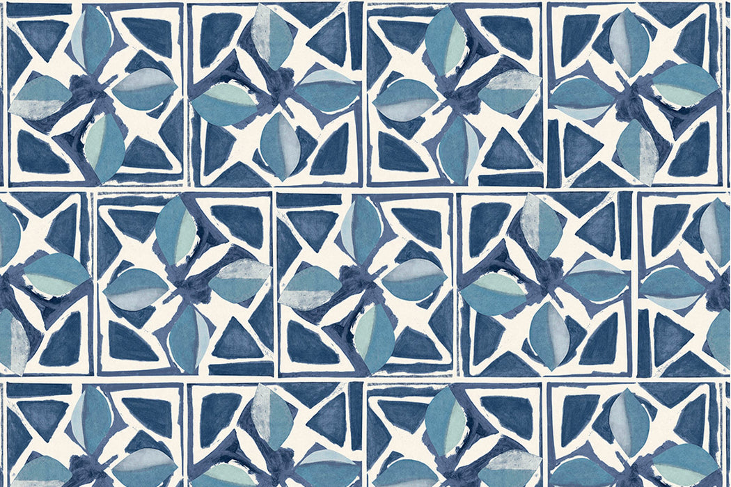 Christopher Farr Fiori Standard Cobalt Wallpaper Sample