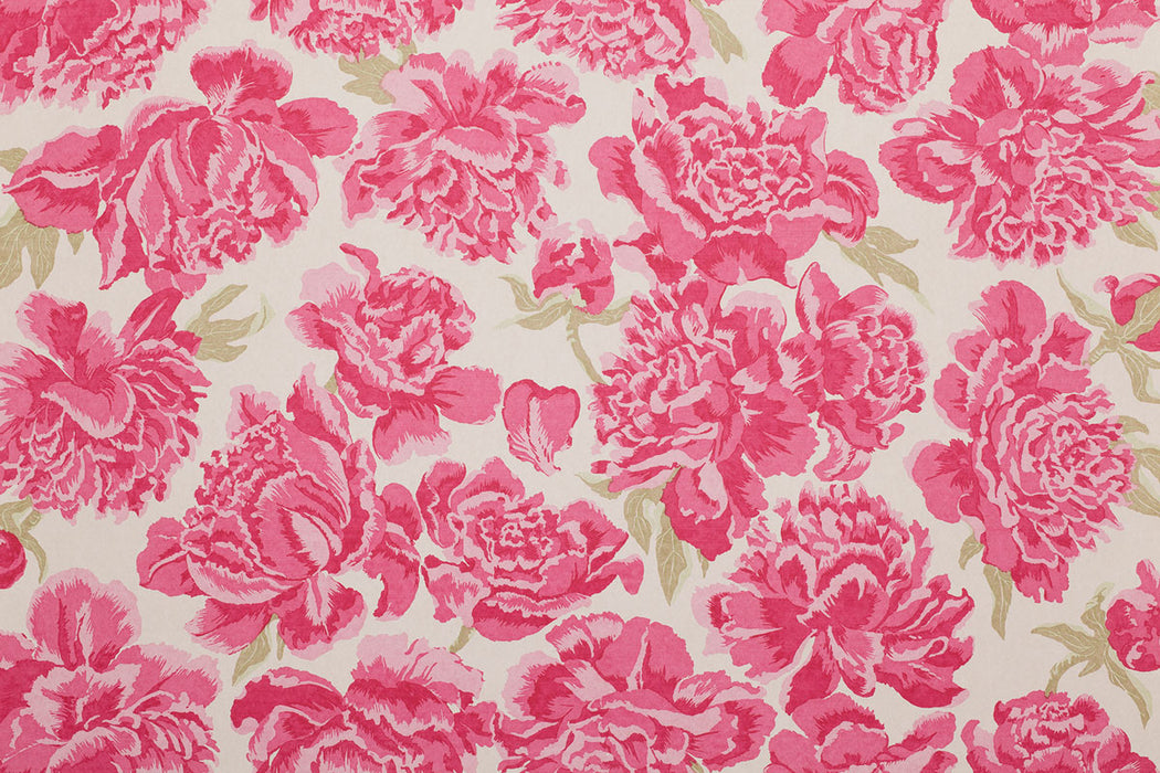 Christopher Farr Peonies Standard Fuchsia Wallpaper Sample
