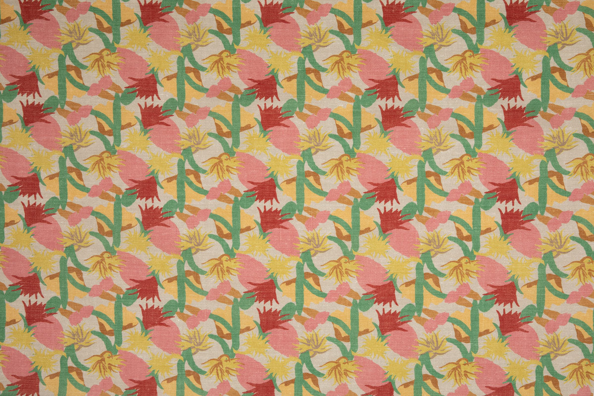 Christopher Farr Cactus Flower Performance Print Limone Fabric