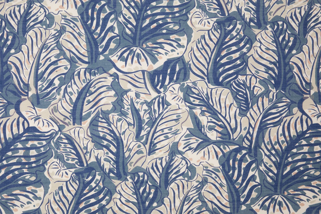 Christopher Farr Mille Feuilles Performance Print Blue Fabric Sample