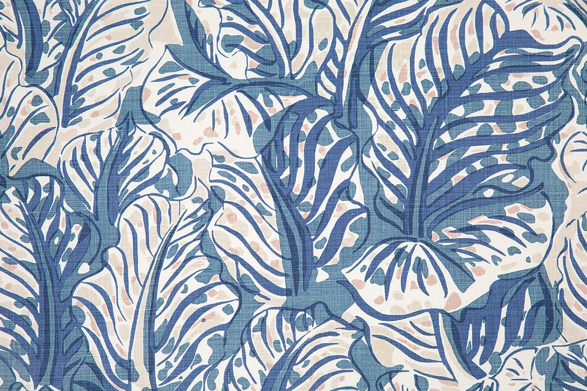 Christopher Farr Mille Feuilles Indoor Printed Denim Fabric Sample