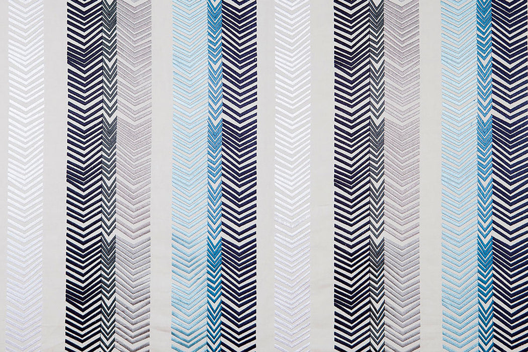 Christopher Farr Bookend Indoor Embroidered Indigo Fabric Sample