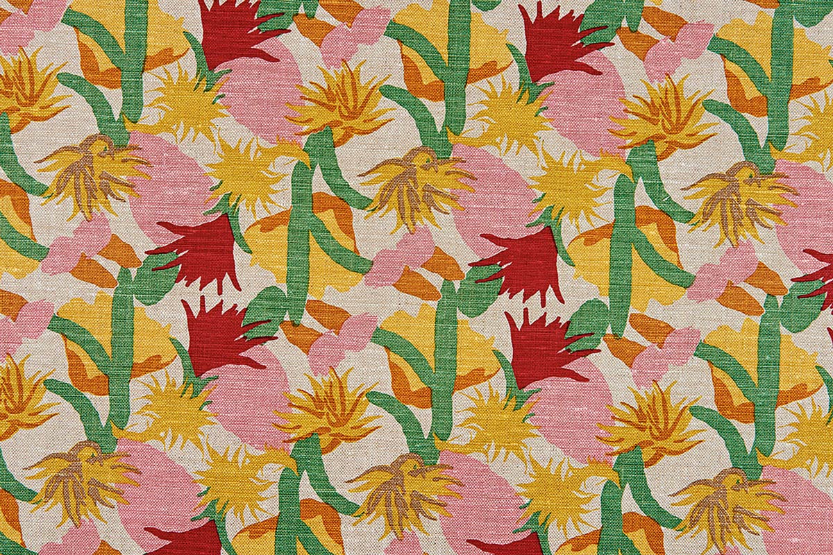 Christopher Farr Cactus Flower Indoor Printed Ruby Fabric Sample