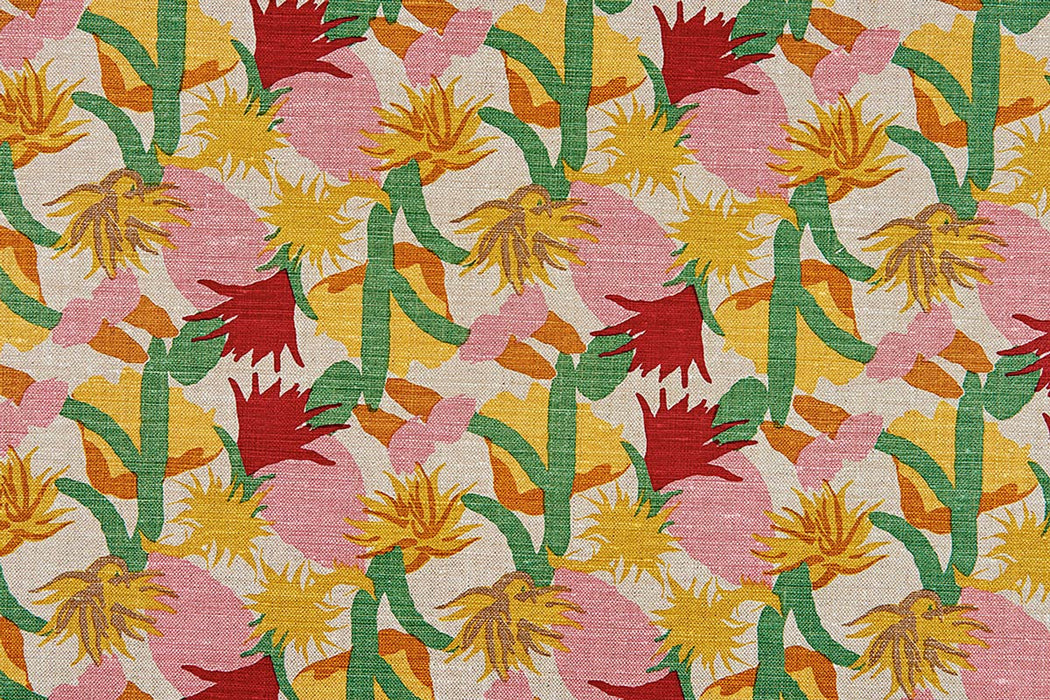 Christopher Farr Cactus Flower Indoor Printed Ruby Fabric Sample