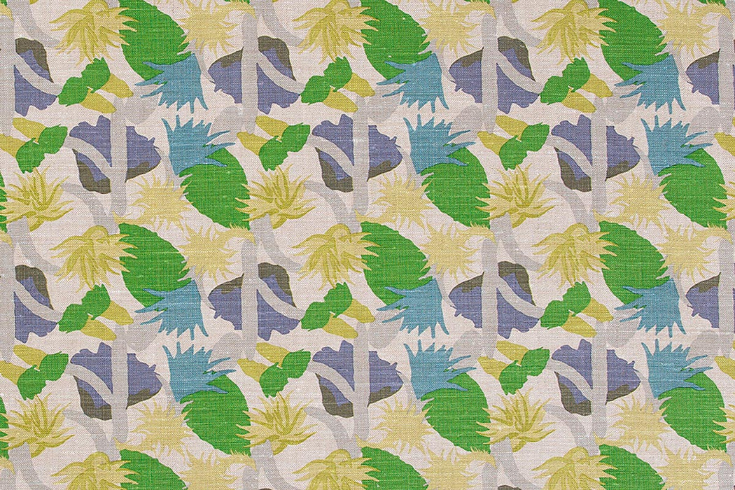 Christopher Farr Cactus Flower Indoor Printed Green Fabric Sample