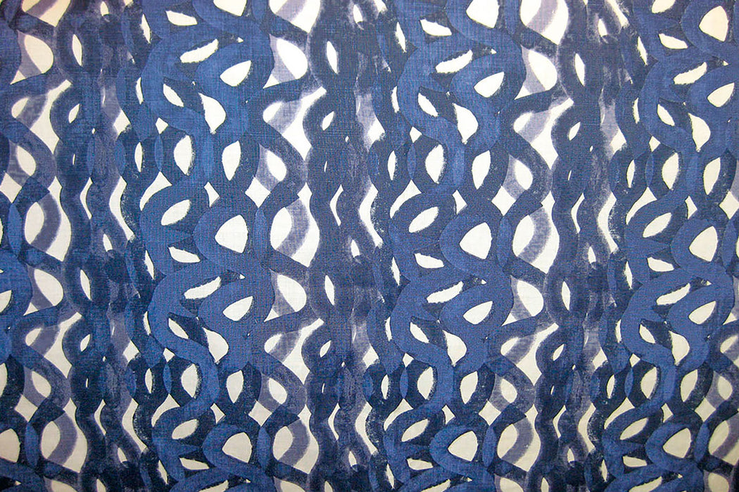 Christopher Farr Fathom Indoor Printed Indigo Fabric Sample