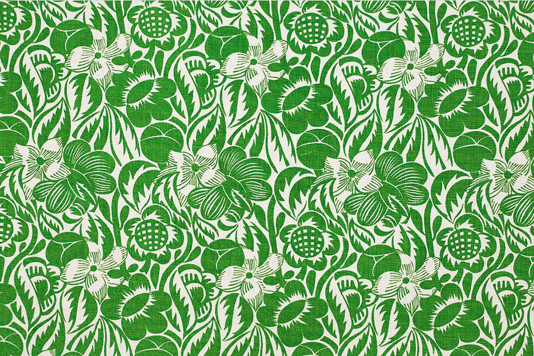 Christopher Farr Fleurs Etoilees Indoor Printed Green Fabric Sample