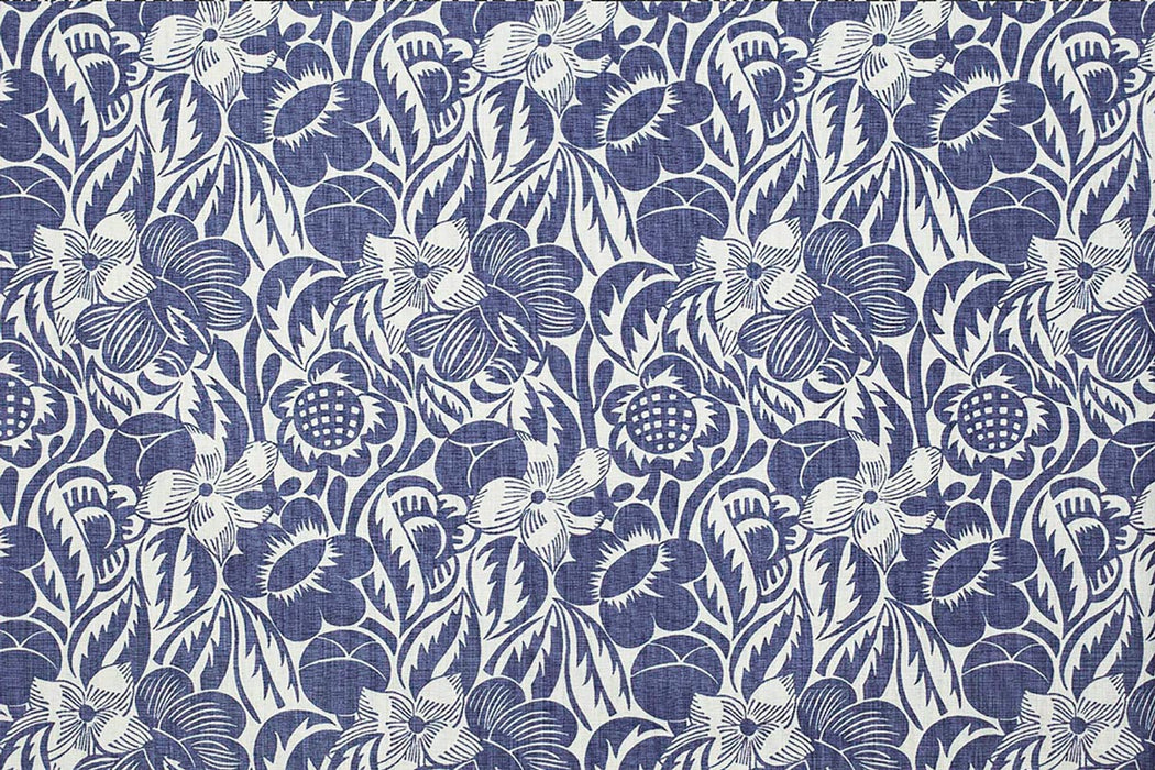 Christopher Farr Fleurs Etoilees Indoor Printed Indigo Fabric Sample