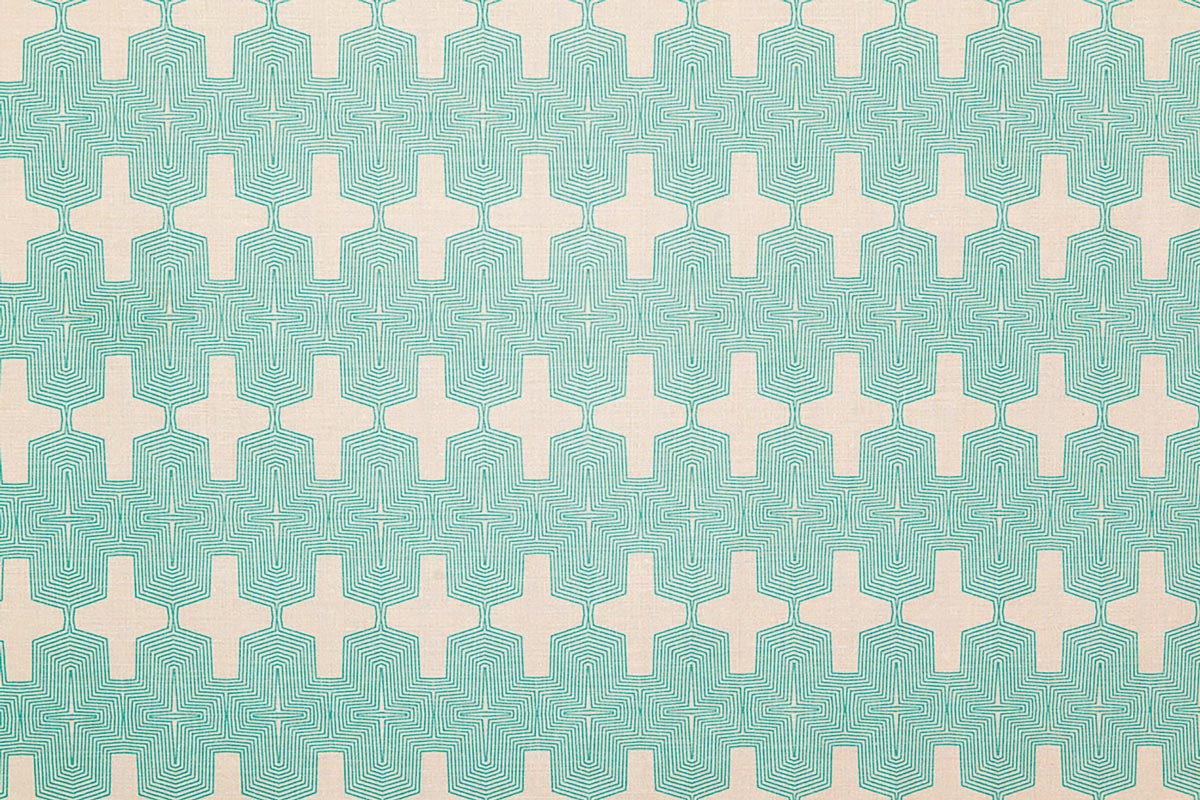 Christopher Farr Laguna Indoor Printed Turquoise Fabric
