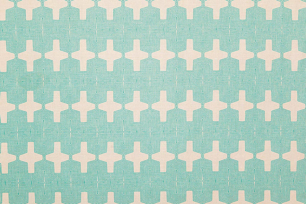 Christopher Farr Laguna Indoor Printed Turquoise Fabric Sample