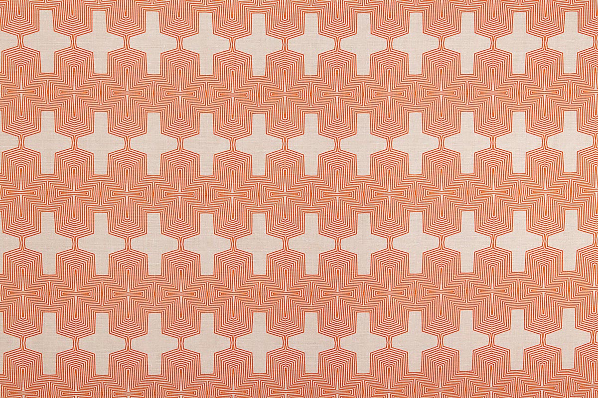 Christopher Farr Laguna Indoor Printed Orange Fabric