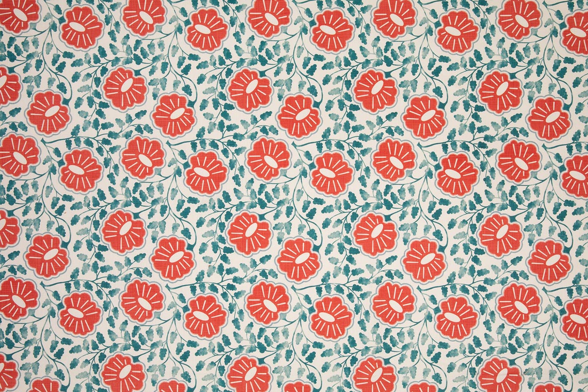 Christopher Farr Punch Paisley Indoor Printed Coral Fabric Sample