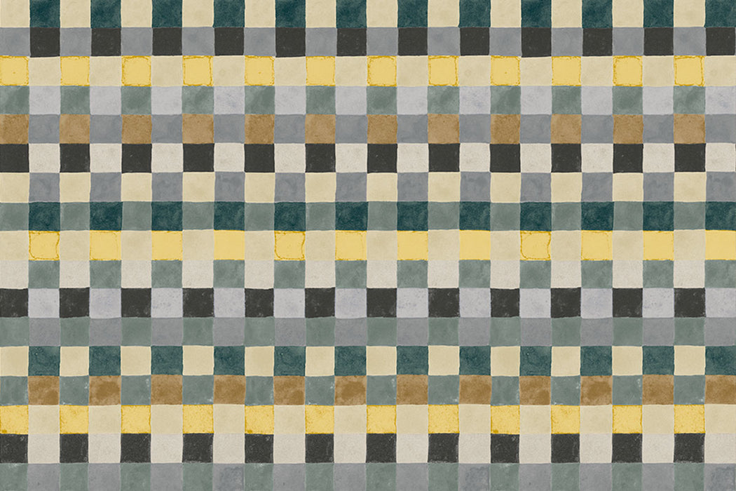 Christopher Farr Child's Check Standard Coal Wallpaper Sample