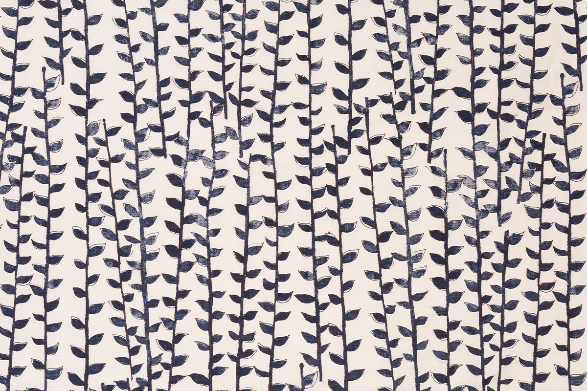 Christopher Farr Tea Trail Indoor Printed Dark Indigo Fabric Sample