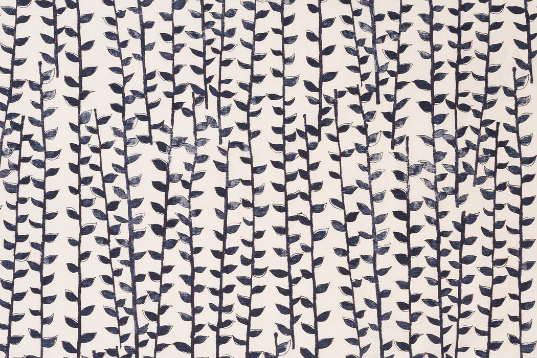 Christopher Farr Tea Trail Indoor Printed Dark Indigo Fabric Sample