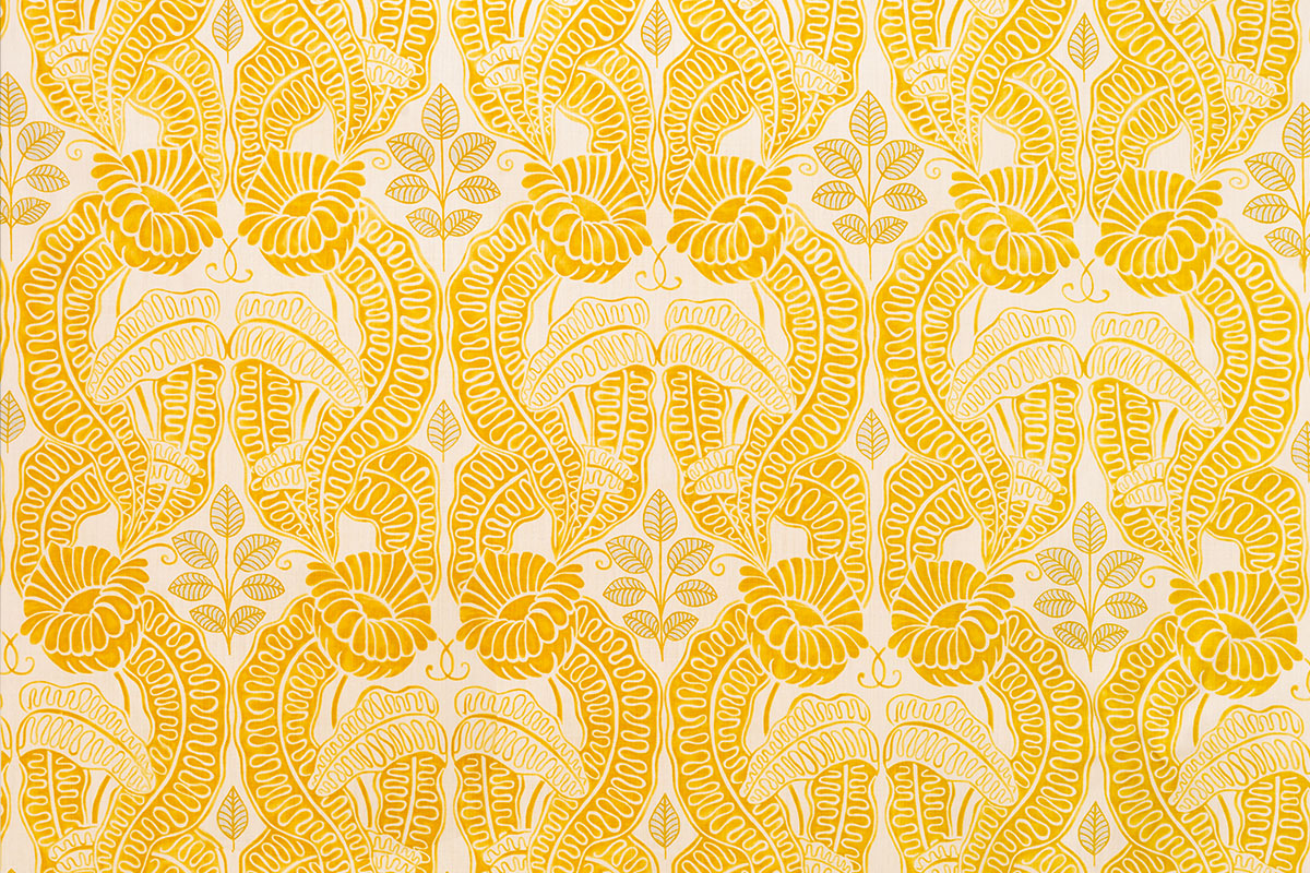 Christopher Farr Belle-De-Nuit Indoor Printed Lemon Fabric Sample