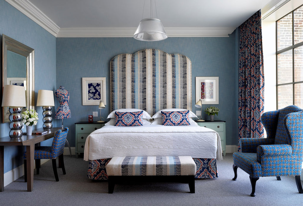 Christopher Farr Bookend Indoor Embroidered Indigo Fabric Sample