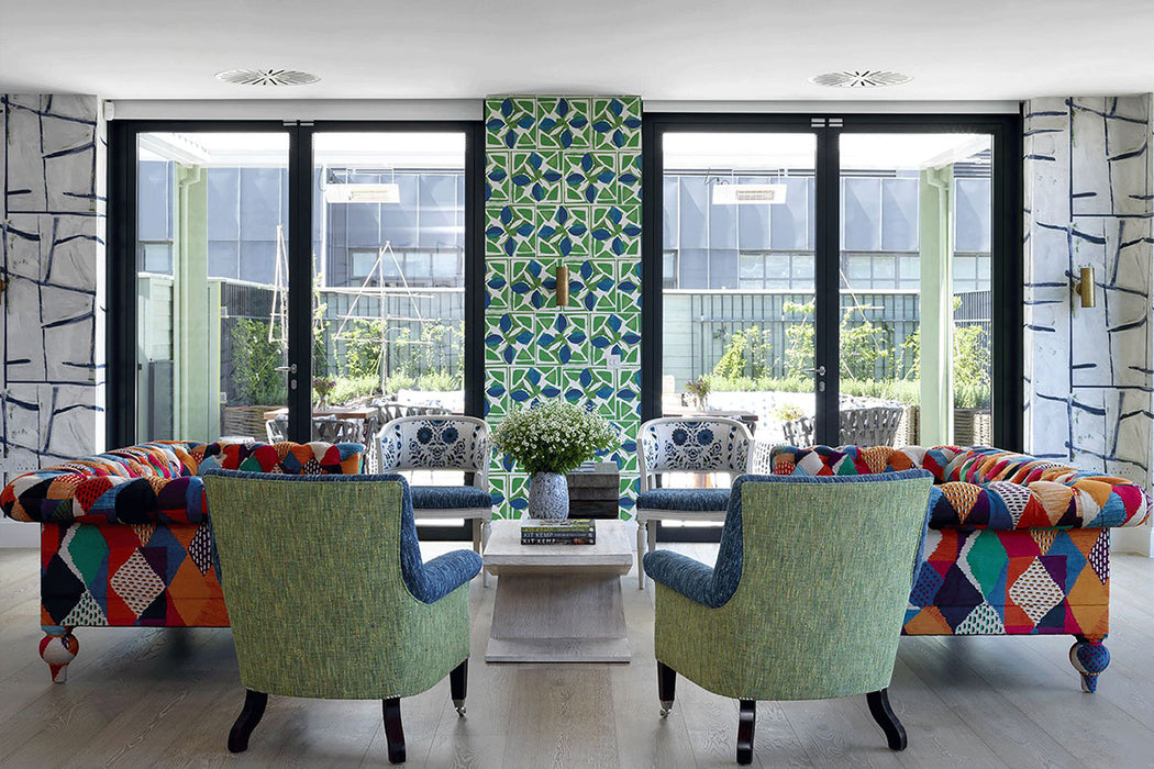 Christopher Farr Fiori Standard Cobalt Wallpaper Sample