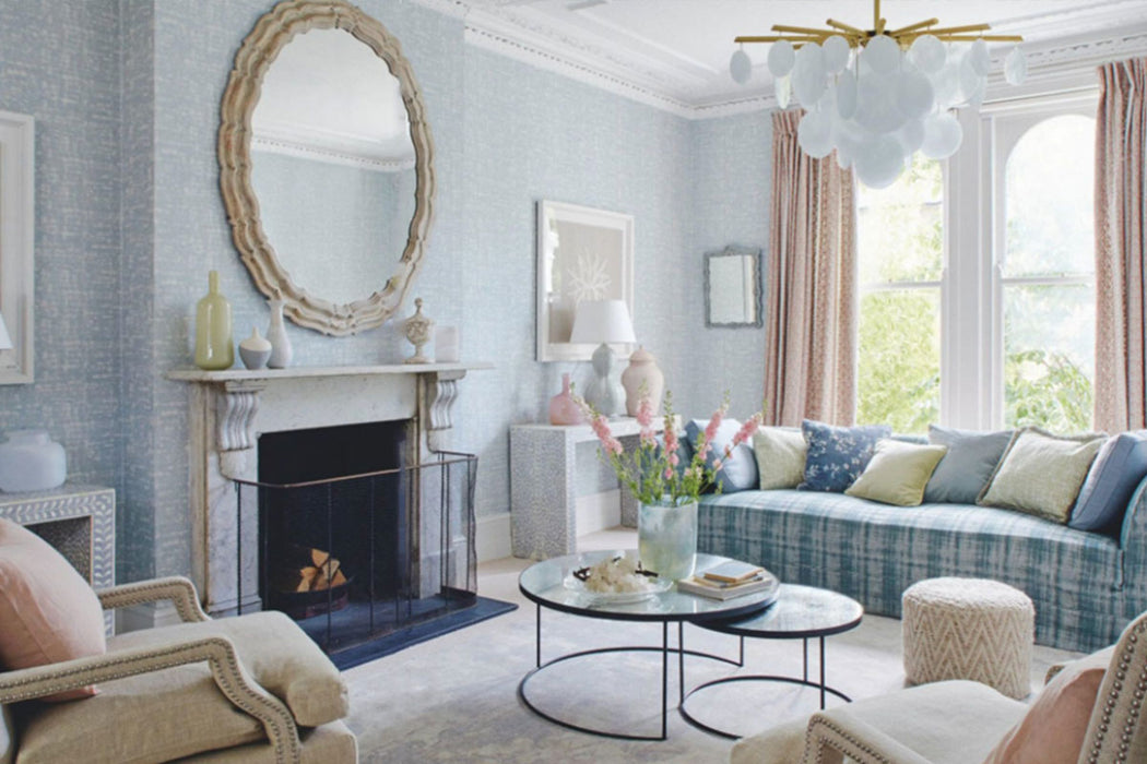 Christopher Farr Loose Weave Vinyl Sky Wallpaper Sample