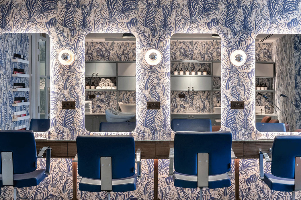 Christopher Farr Mille Feuilles Standard Cobalt Wallpaper Sample