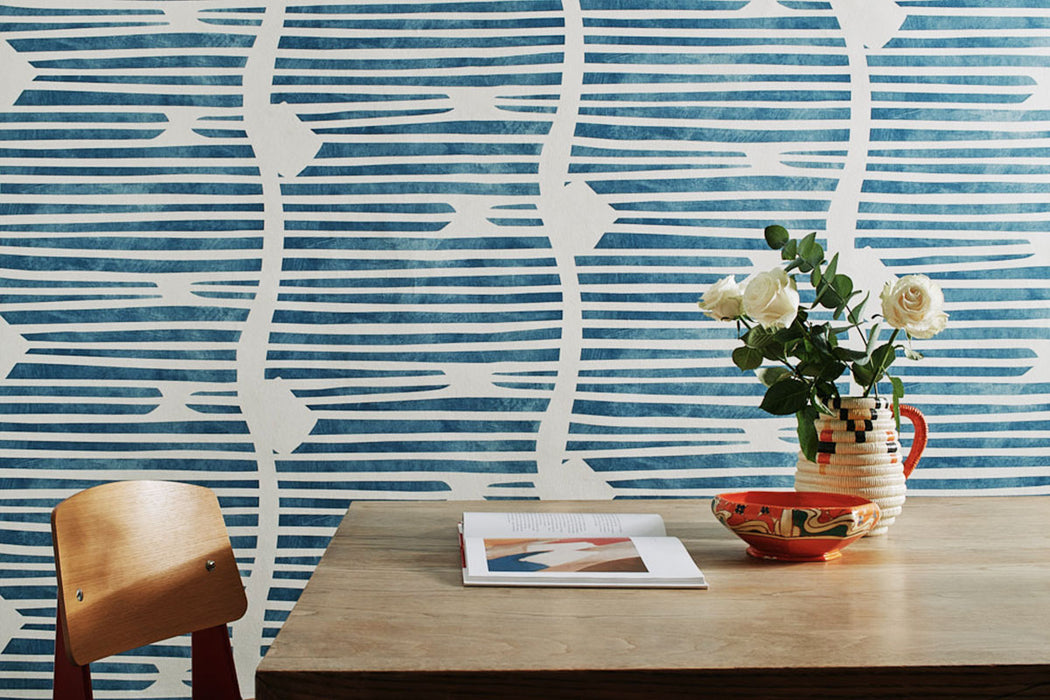 Christopher Farr Shore Lines Standard Vanilla Wallpaper Sample