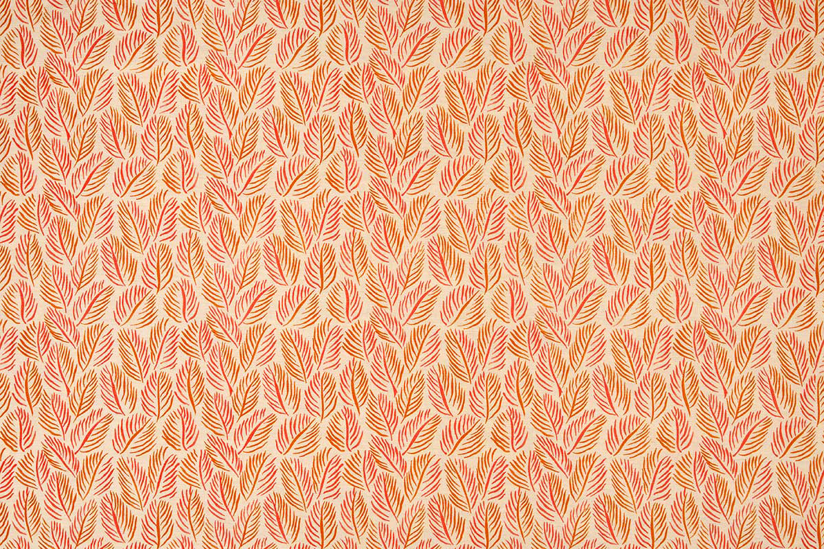 Christopher Farr Armatures Feuilles Indoor Printed Orange Fabric Sample