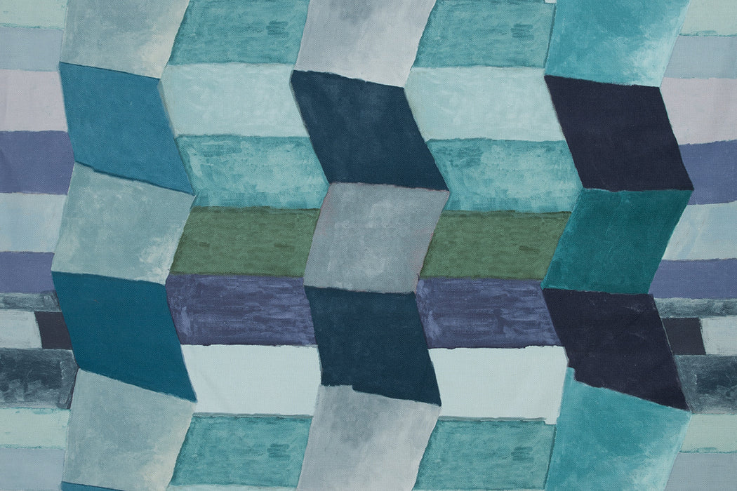 Christopher Farr Zig Zag Indoor Printed Indigo Fabric Sample