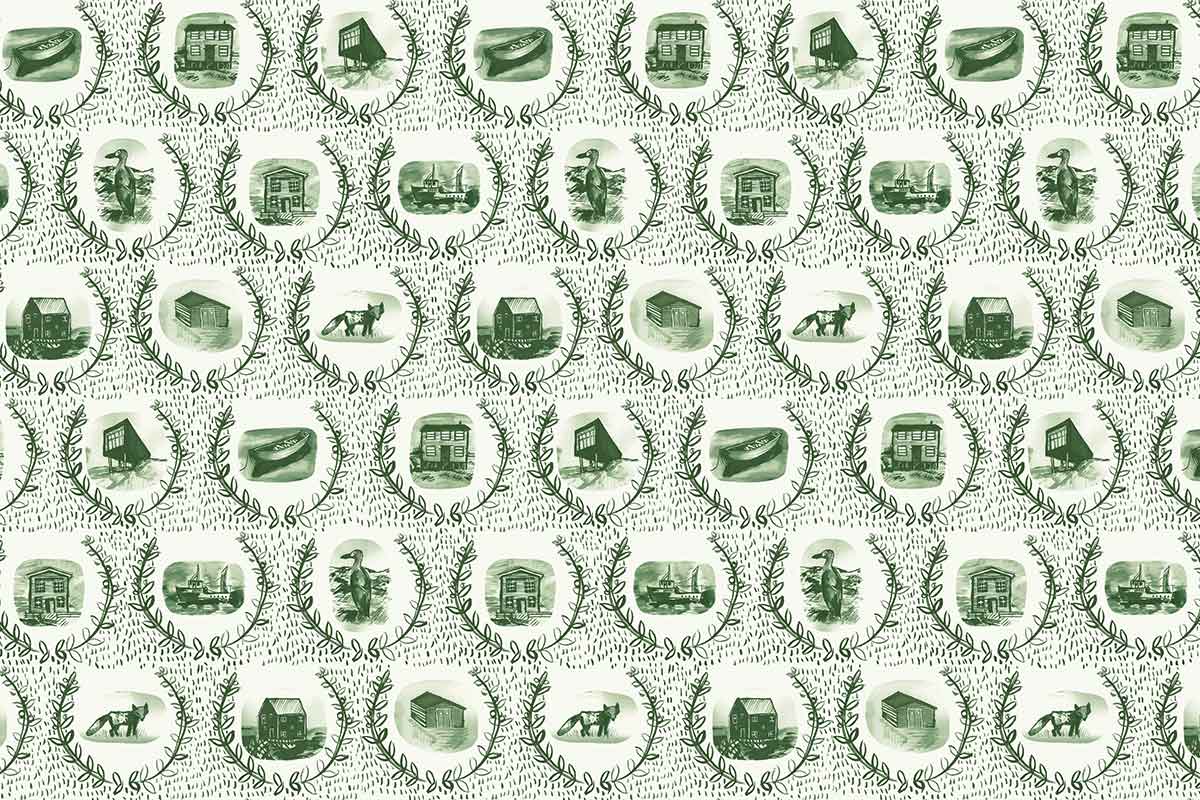 Christopher Farr Set The Scene Standard Moss Wallpaper Sample