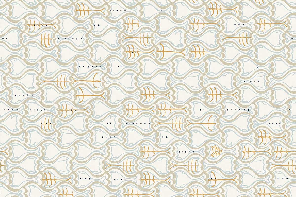Christopher Farr Make Fish Standard Slate Wallpaper Sample