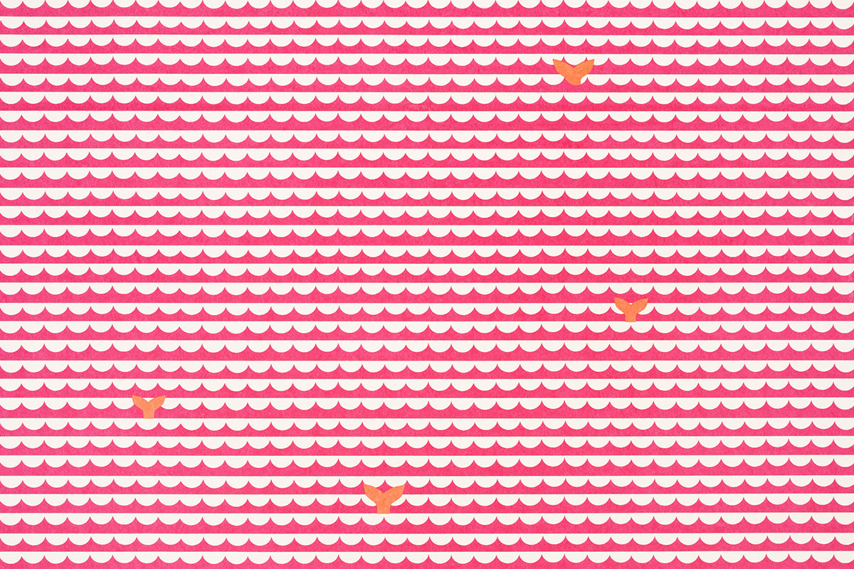 Christopher Farr We Sailed Away Standard Fuchsia Wallpaper Sample