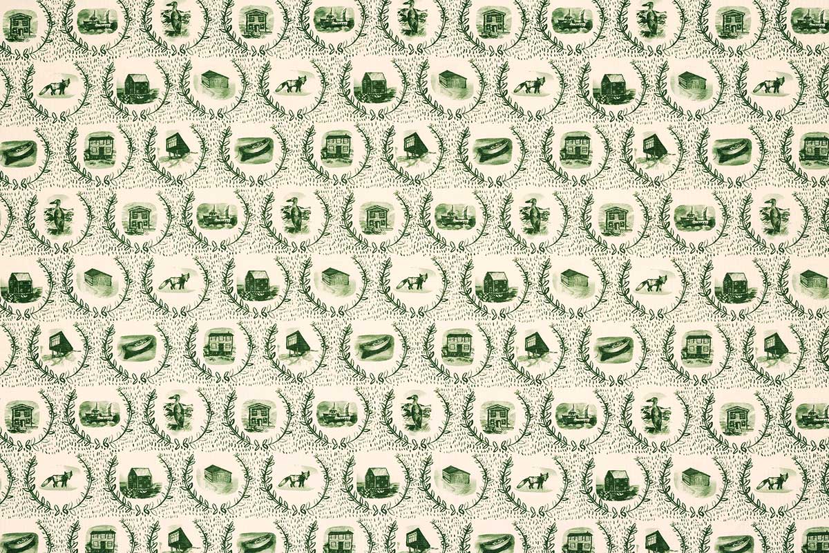 Christopher Farr Set The Scene Indoor Printed Olive Fabric Sample