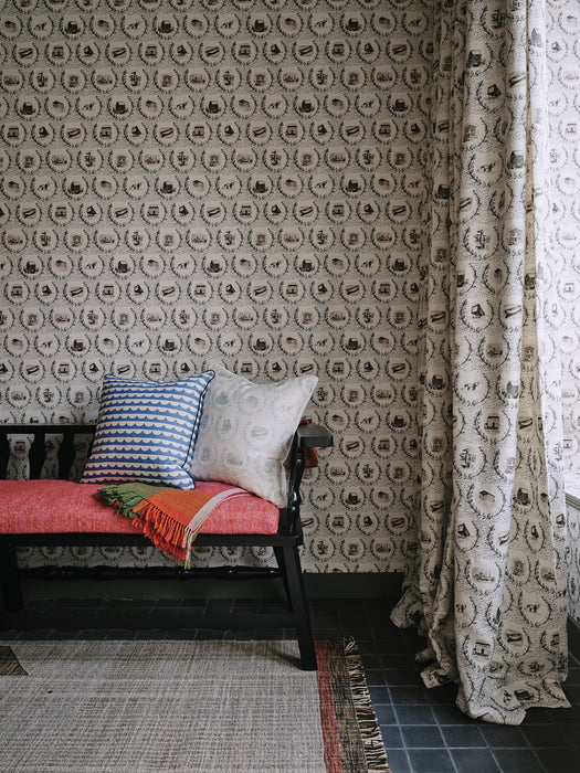 Christopher Farr Set The Scene Indoor Printed Royal Blue Fabric