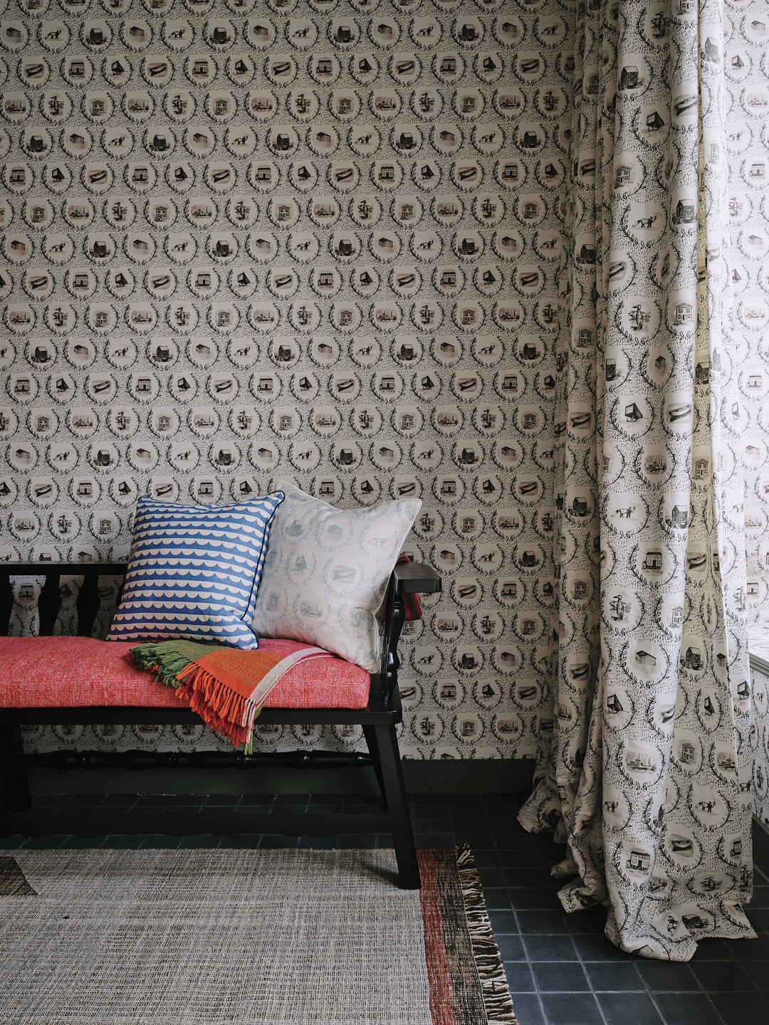 Christopher Farr Set The Scene Indoor Printed Olive Fabric Sample