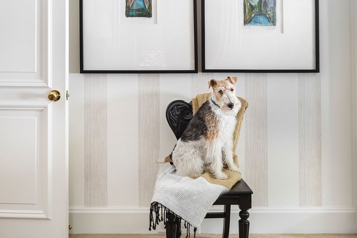 Christopher Farr Brome Stripe Standard Moss Wallpaper Sample