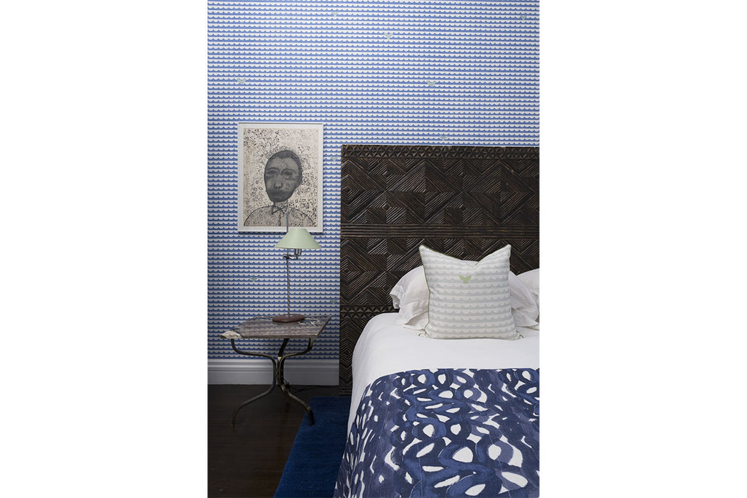 Christopher Farr We Sailed Away Standard Cobalt Wallpaper Sample