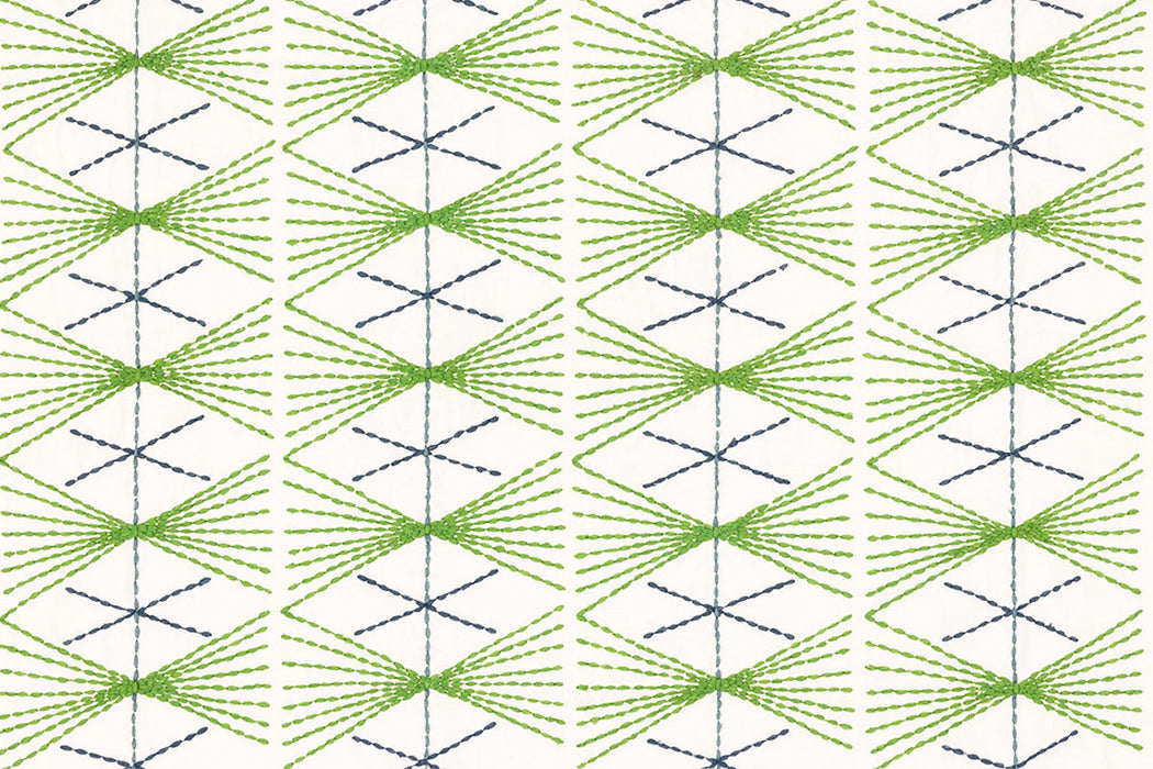 Christopher Farr Mikado Indoor Embroidered Green Fabric Sample