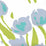 Quadrille Tulip Multicolor Lilac Turquoise Green Wallpaper 020071WP